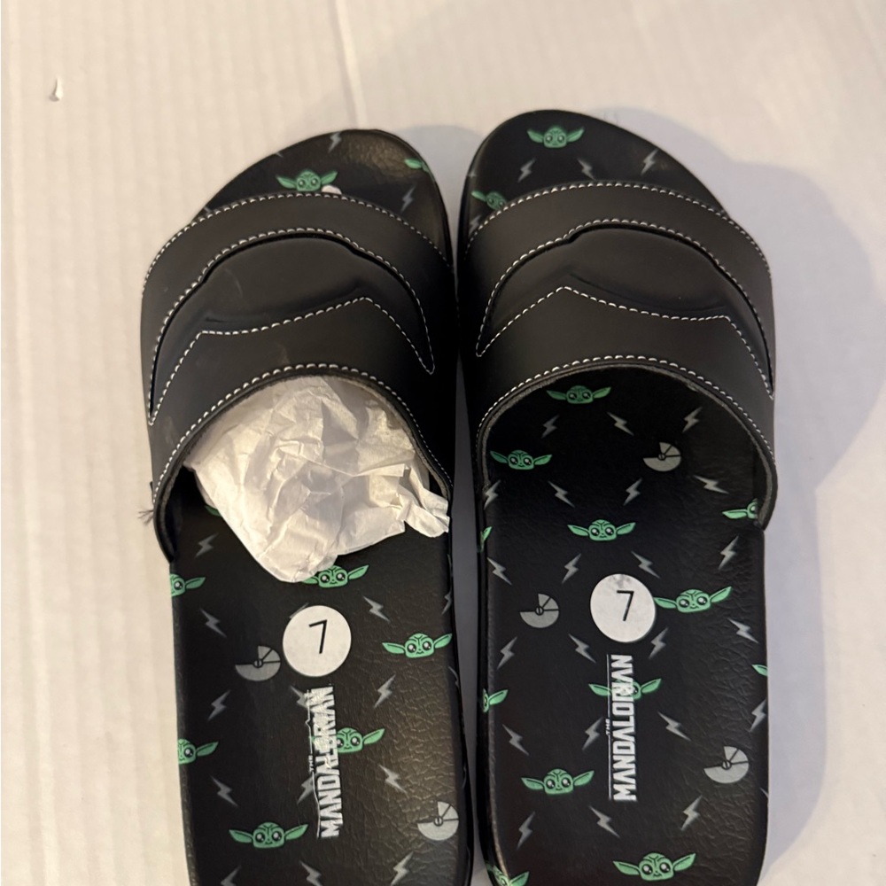 Mandalorian Black Slide Sandals